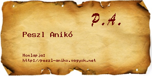 Peszl Anikó névjegykártya
